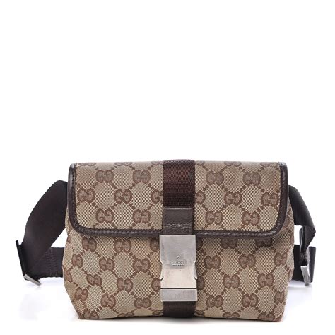 gucci monogram gg belt bag fanny pack waist pouch 871290|GUCCI Monogram Waist Pouch Bag Dark Brown .